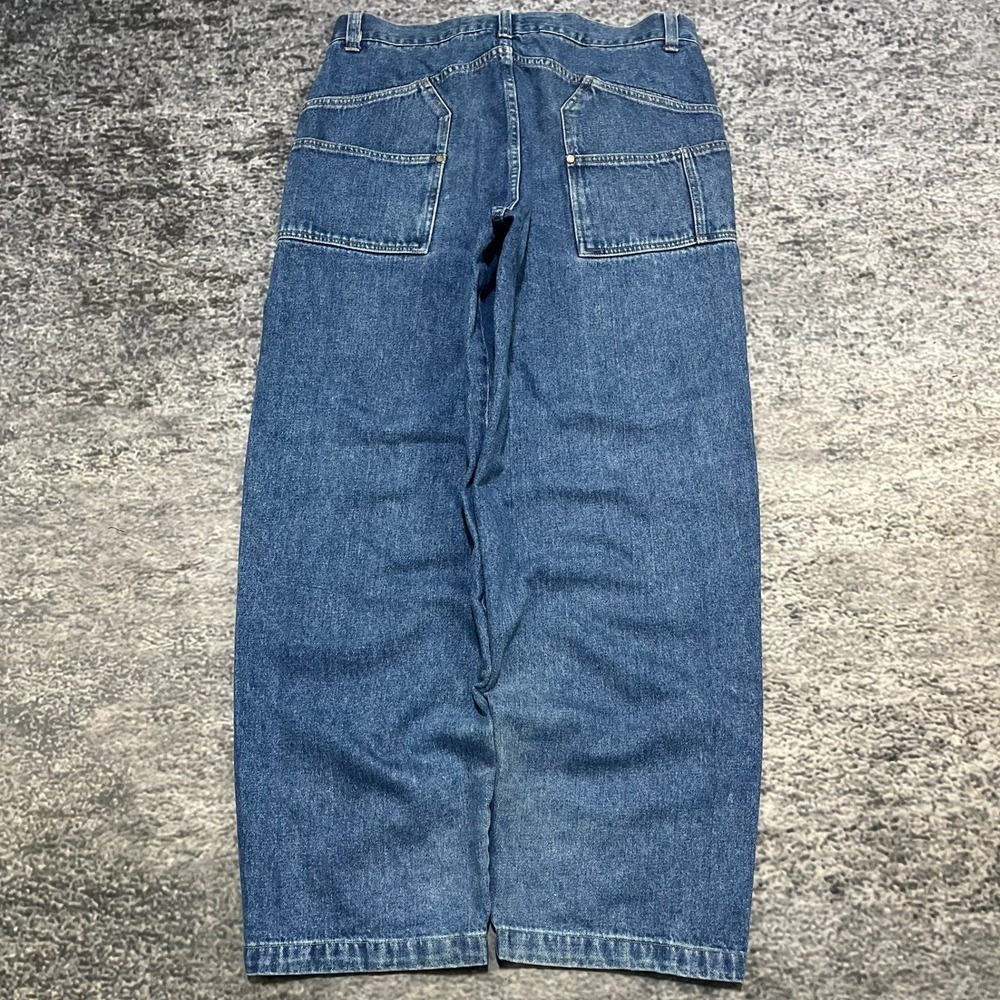 Vintage 90s Results Jeans Mens 34x32 Blue Denim Streetwear Hip-Hop Skater